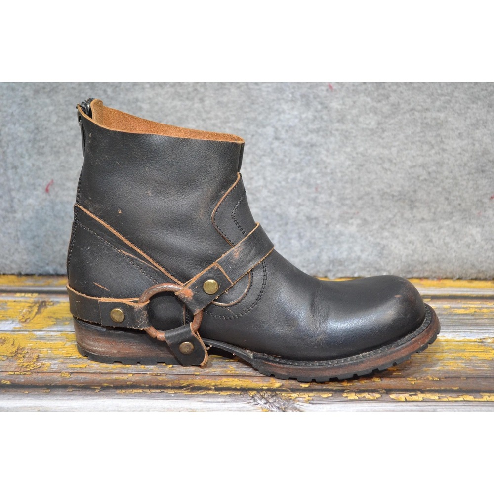 Freebird Hatchet Boots Womens Size 7 Black Leather Harness Ankle Biker By Steven - Picture 8 of 16